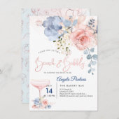 PixDezines Brunch Bubble Blush+Blue H2 bloemen Kaart (Voorkant / Achterkant)