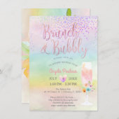 PixDezines Brunch Bubble/Cotton Snoep Confetti Kaart (Voorkant / Achterkant)