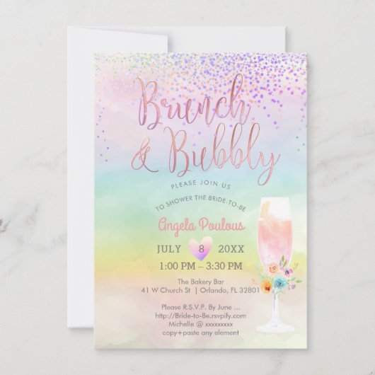 PixDezines Brunch Bubble/Cotton Snoep Confetti Kaart (Voorkant)