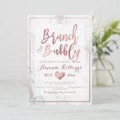 PixDezines Brunch Bubble/Faux Roos Gold Marble Kaart (Staand voorkant)