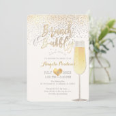 PixDezines Brunch Bubble/Faux Silver+Gold Confetti Kaart (Staand voorkant)