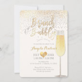 PixDezines Brunch Bubble/Faux Silver+Gold Confetti Kaart (Voorkant)