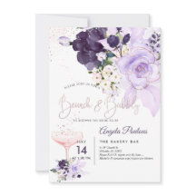 PixDezines Brunch Bubble Paarse H2 Flowers Invitat