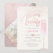 PixDezines Brunch Bubble/Roze Champagne Confetti Kaart (Voorkant / Achterkant)