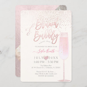 PixDezines Brunch Bubble/Roze Champagne Confetti Kaart