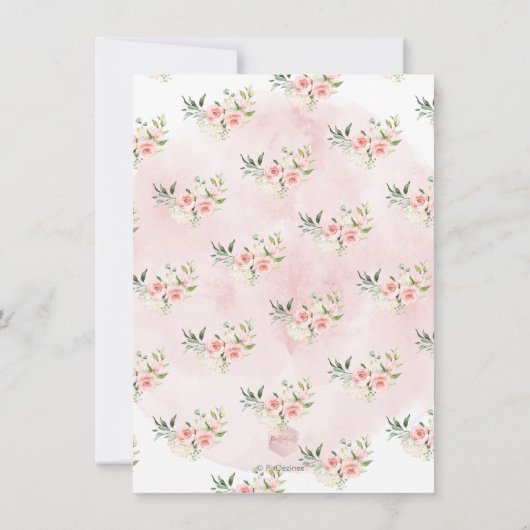 PixDezines Brunch Bubble/Roze Champagne Glass Kaart (Achterkant)