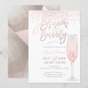 PixDezines Brunch Bubbly/Pink+Silver Confetti Kaart