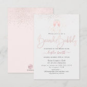 PixDezines Brunch+Bubbly Roze Champagne Kaart (Voorkant / Achterkant)