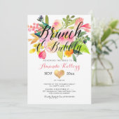 PixDezines Brunch & Bubbly Spring Bloemen Kaart (Staand voorkant)