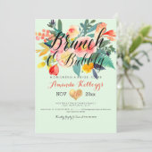 PixDezines Brunch & Bubbly Spring Bloemen/Koraal+M Kaart (Staand voorkant)