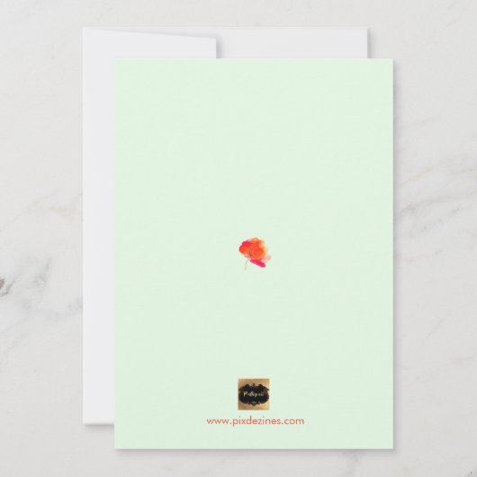 PixDezines Brunch & Bubbly Spring Bloemen/Koraal+M Kaart (Achterkant)