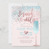 PixDezines Brunch N Bubble/Roos Gold/Blue Confetti Kaart (Voorkant)