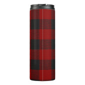 PixDezines Buffalo Plaid, zwart rood monogram Thermosbeker (Achterkant)
