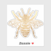 PixDezines Bumble Bee, Faux Gold Sticker (Vel)