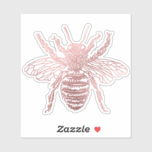 PixDezines Bumble Bee, Faux Roos Gold Sticker