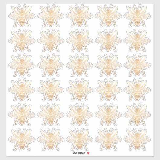 PixDezines Bumble Bees, Faux Gold Sticker (Vel)
