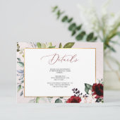 PixDezines Burgundy Blush Blooms DETAILS KAARTEN (Staand voorkant)
