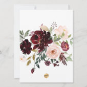 PixDezines Burgundy Blush Waterverf Flowers Kaart (Achterkant)