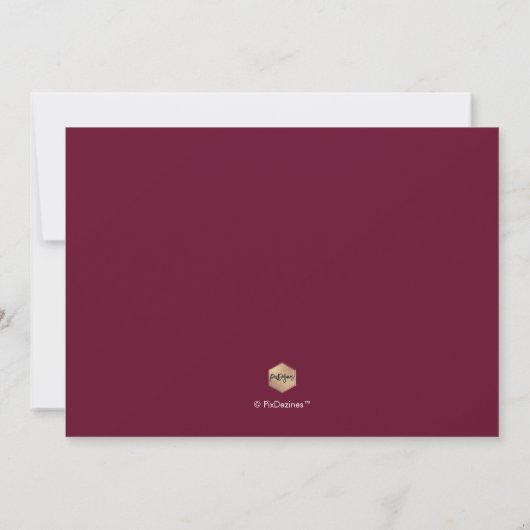 PixDezines Burgundy Elegant Script Save the Date Kaart (Achterkant)