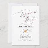 PixDezines Burgundy Luxe Verloving Kaart (Voorkant)