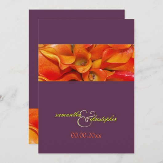 PixDezines BURNT ORANJE CALLA LIES/DIY BCKGRND Kaart (Voorkant / Achterkant)