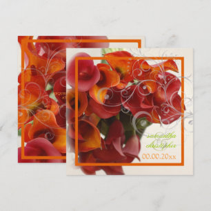 PixDezines BURNT ORANJE CALLA LILY BOUQUET Kaart