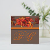 PixDezines BURNT ORANJE CALLA LILY INVITATIONS Kaart (Staand voorkant)