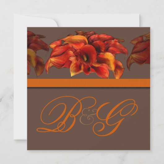 PixDezines BURNT ORANJE CALLA LILY INVITATIONS Kaart (Voorkant)