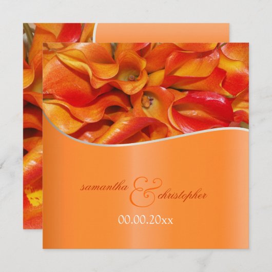 PixDezines BURNT ORANJE CALLA LILY INVITATIONS Kaart (Voorkant / Achterkant)