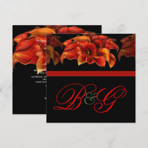 PixDezines BURNT ORANJE CALLA LILY INVITATIONS Kaart
