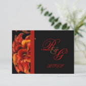 PixDezines BURNT ORANJE CALLA LILY INVITATIONS RSVP Kaartje (Staand voorkant)