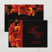 PixDezines BURNT ORANJE CALLA LILY INVITATIONS RSVP Kaartje (Voorkant / Achterkant)