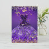 PixDezines Butterflies Quinceanera, donker Paars Kaart (Staand voorkant)