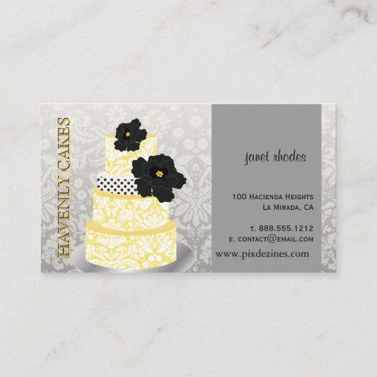 PixDezines Cake/Bakery/Pâtisserie Visitekaartje (Achterkant)