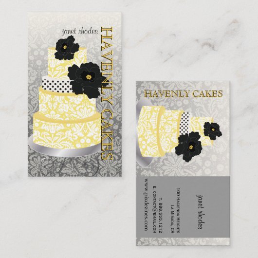 PixDezines Cake/Bakery/Pâtisserie Visitekaartje (Voorkant / Achterkant)