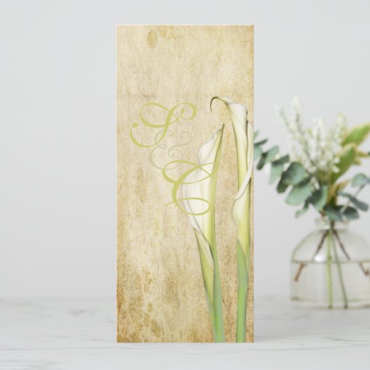 PixDezines  Calla lilies, Menu (Staand voorkant)