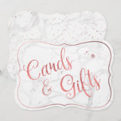 PixDezines Cards+Gifts Marble+Roos Gold/Table Sign Kaart (Voorkant / Achterkant)