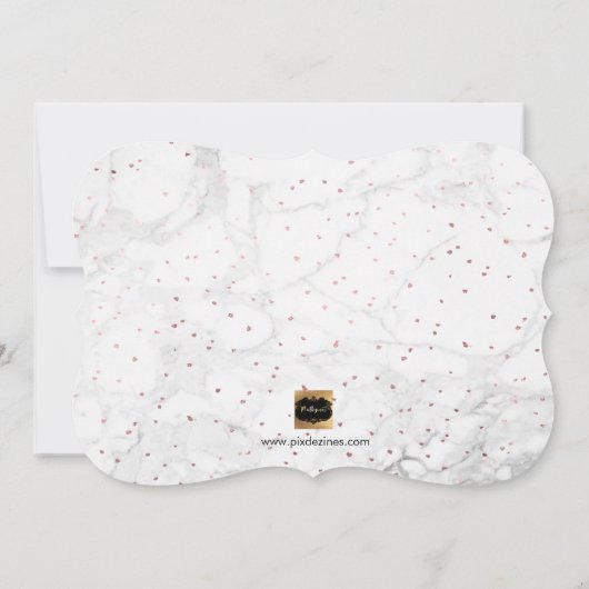 PixDezines Cards+Gifts Marble+Roos Gold/Table Sign Kaart (Achterkant)