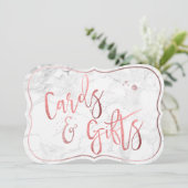 PixDezines Cards+Gifts Marble+Roos Gold/Table Sign Kaart (Staand voorkant)