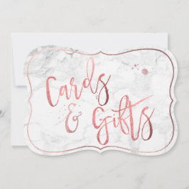PixDezines Cards+Gifts Marble+Roos Gold/Table Sign Kaart