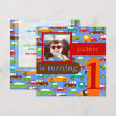 PixDezines cars+trucks/verjaardag/DIY kleur/blauw Kaart (Voorkant / Achterkant)