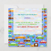 PixDezines cars+trucks/verjaardag/DIY kleur/blauw Kaart (Achterkant)