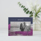 PixDezines Cassis penseelstreken Sla onze datum op Briefkaart (Staand voorkant)