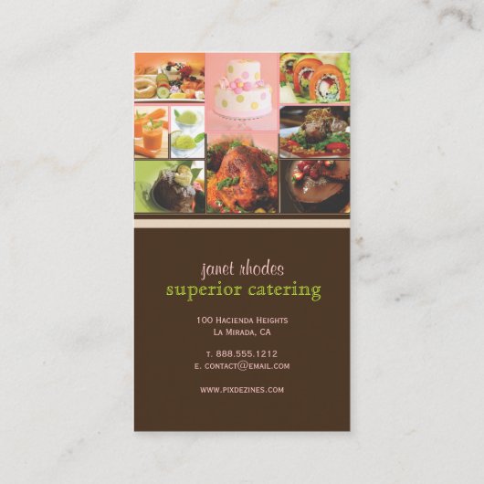 PixDezines CATERING Visitekaartje (Achterkant)