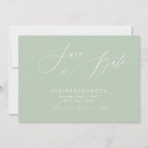PixDezines Celadon Groene Script Save the Date
