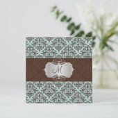 PixDezines Céline Damask, Blue+Brown Kaart (Staand voorkant)