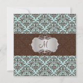 PixDezines Céline Damask, Blue+Brown Kaart (Voorkant)