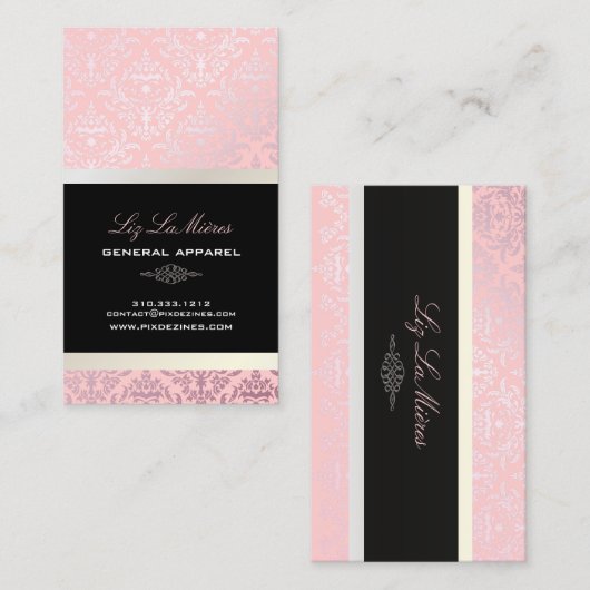 PixDezines Céline Damask/DIY achtergrond Visitekaartje (Voorkant / Achterkant)