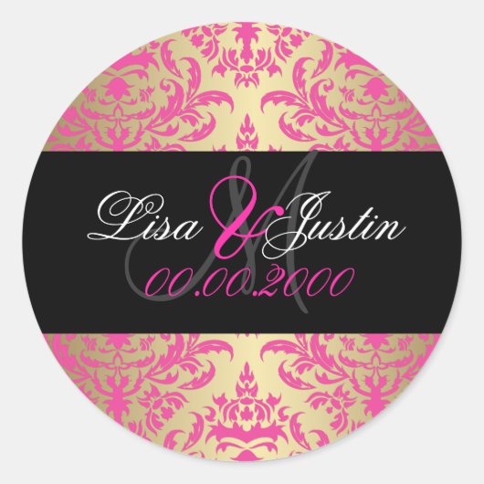 PixDezines Céline Damask monogram stickers (Voorkant)