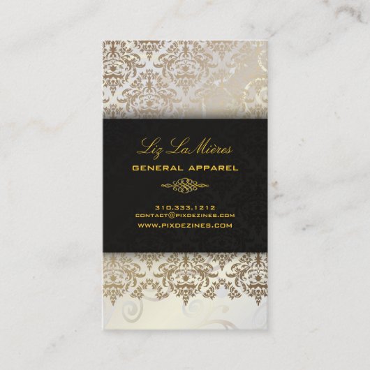 PixDezines Céline Damask Visitekaartje (Voorkant)